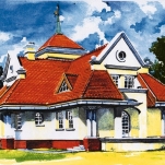widok z ogrodu