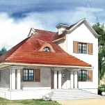 widok z ogrodu